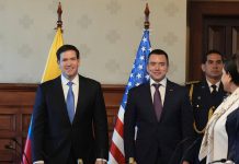 Marco Rubio se reunirá con Daniel Noboa este miércoles en Quito: ¿qué temas estarán sobre la mesa? Marco Rubio junto al presidente de Ecuador, Daniel Noboa